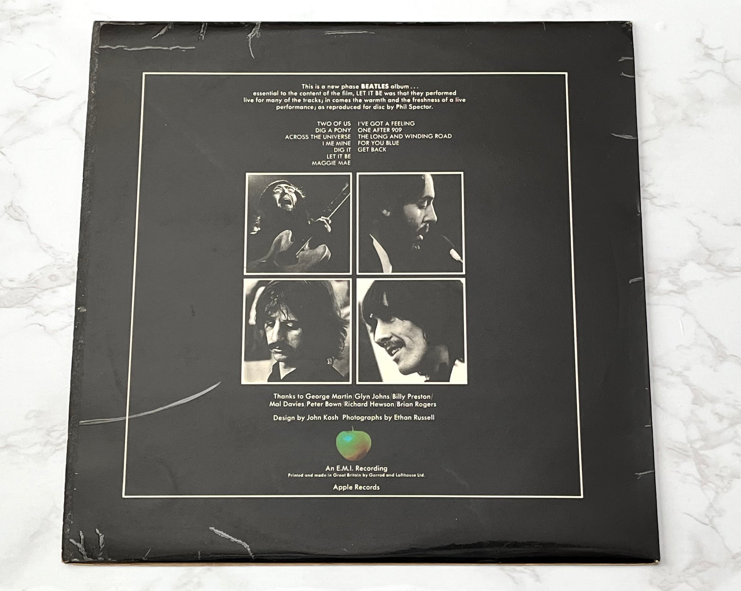 Beatles Let It Be LP ORIGINAL 1978 UK WHITE VINYL Apple PCS 7096 Matrix YEX-773