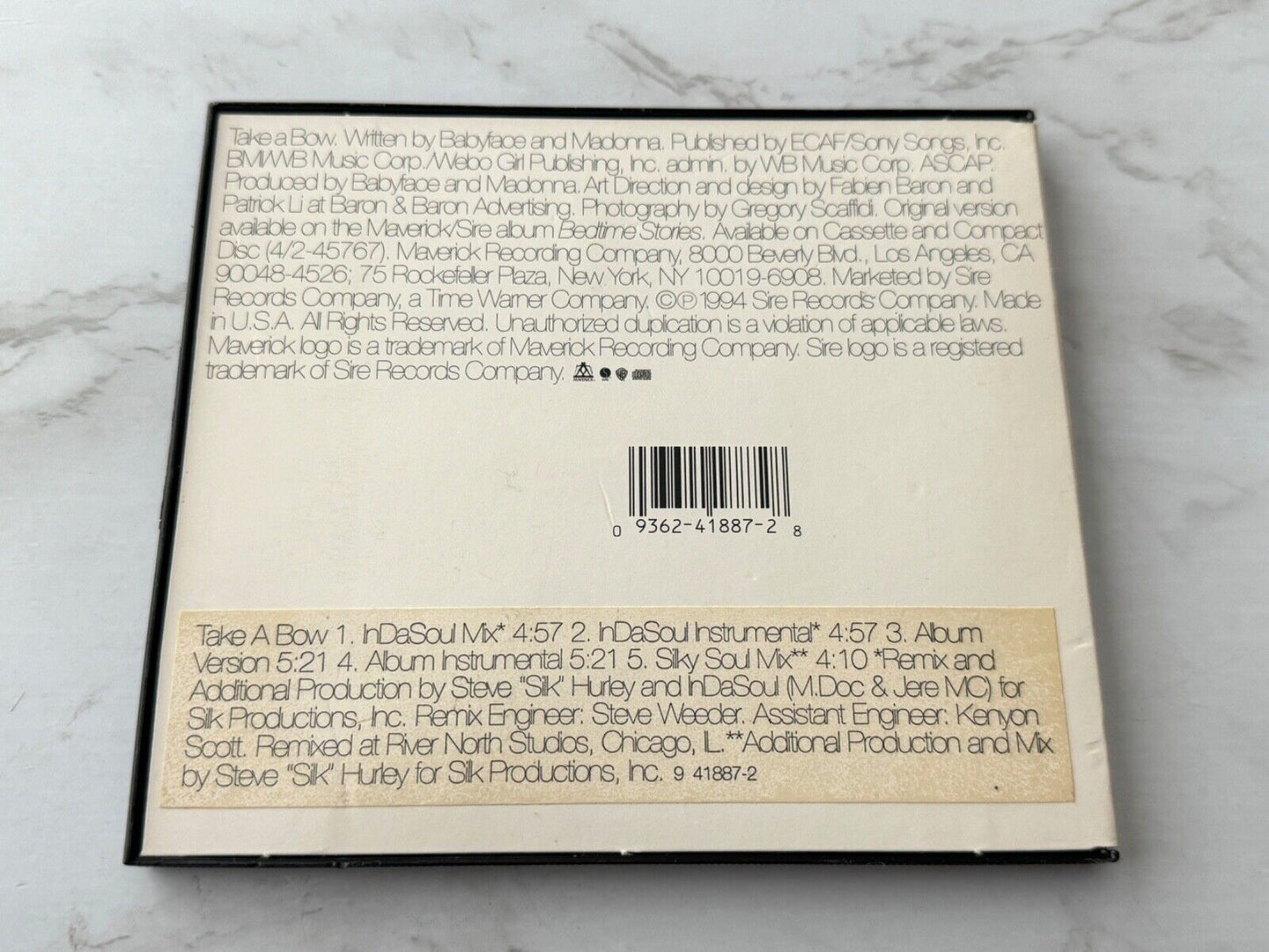 Madonna – Take A Bow (Maxi Single) (1994)