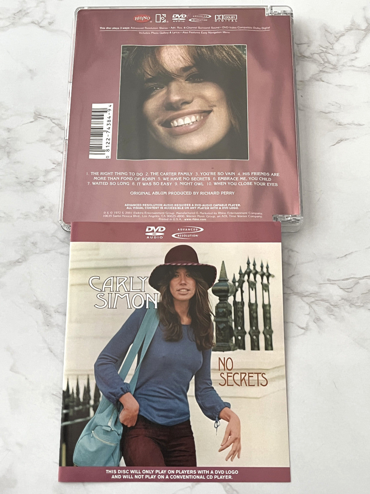 Carly Simon – No Secrets DVD 2001 Elektra/Rhino R9 74384 You're So Vain (2001)