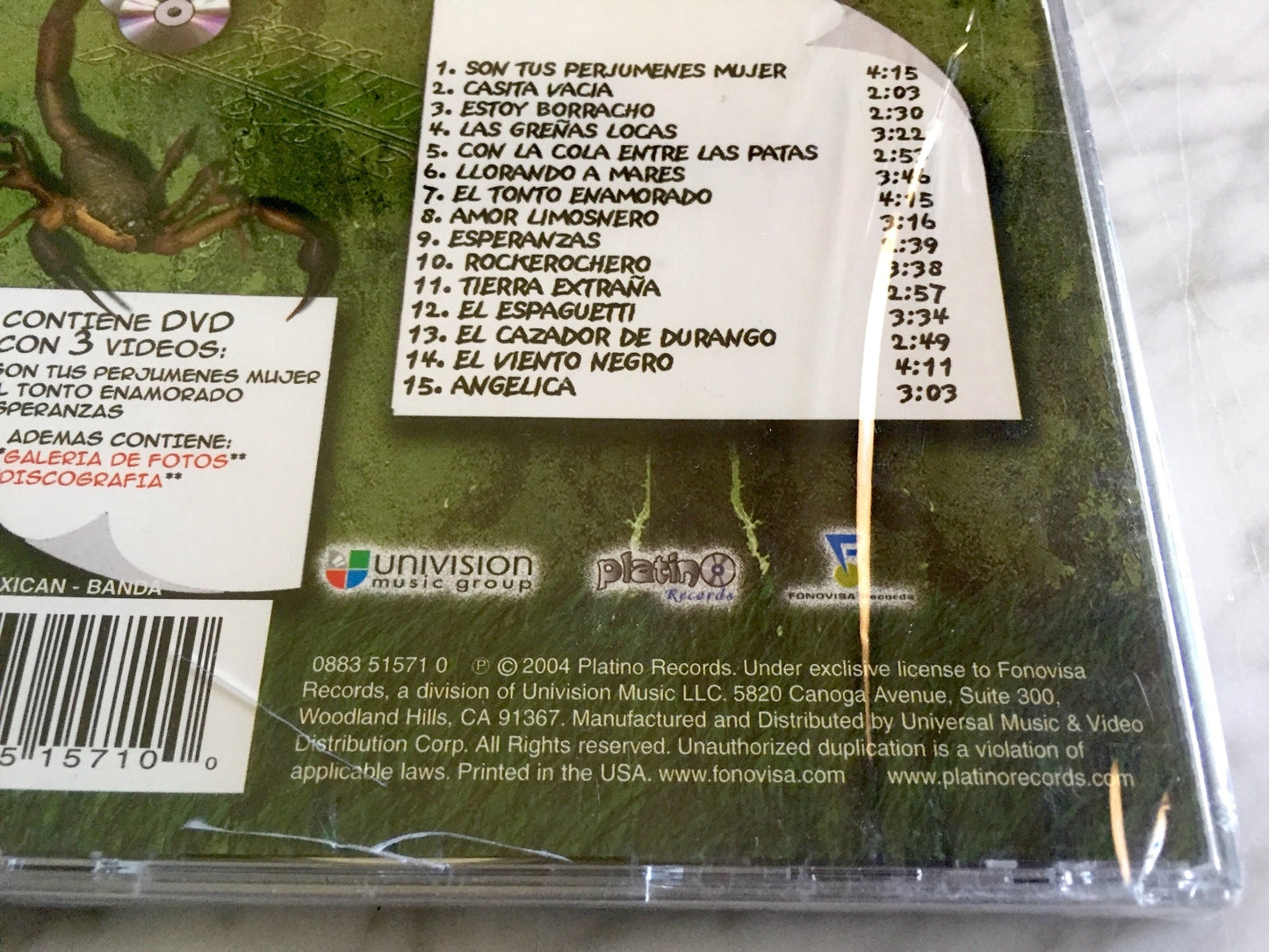Banda lamento show – de Durango 15 AUTENTICOS ALACRANAZOS (CD/DVD) (2004)