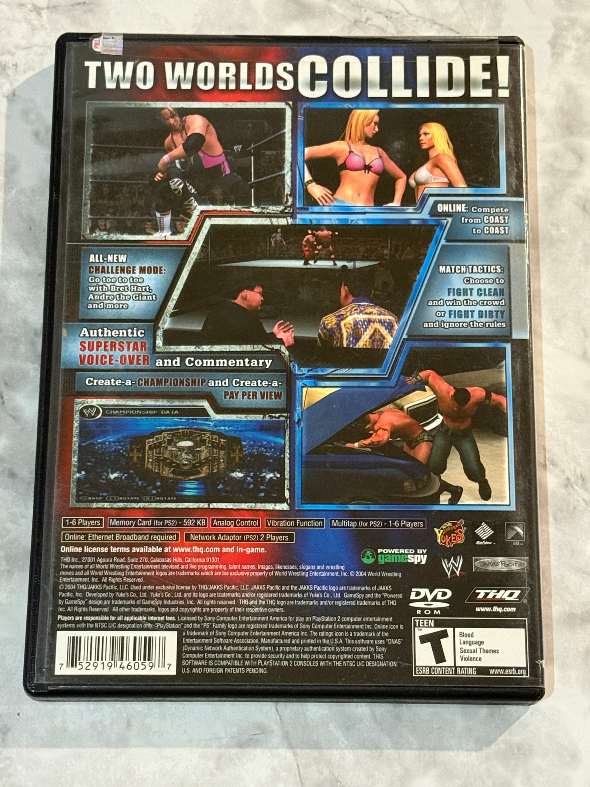 WWE SmackDown vs Raw PS2 2004 CIB Complete w/Manual THQ First In Series