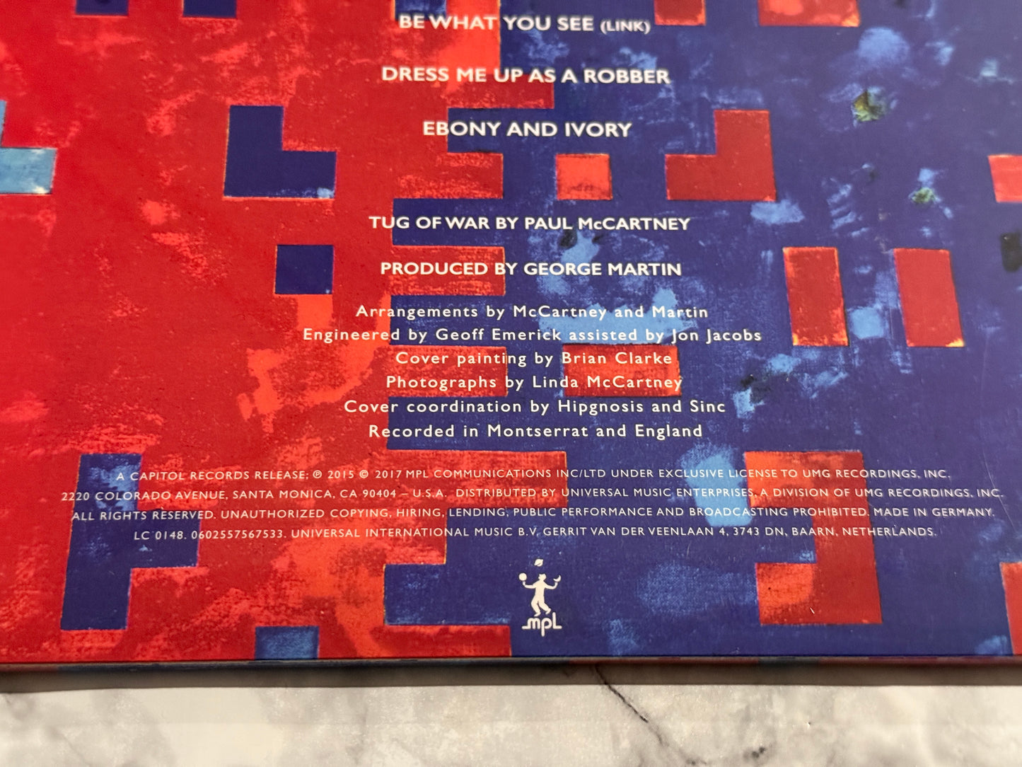 Paul McCartney Tug Of War LP SEALED! BLUE VINYL 2017 LIMITED 180gm Abbey Road