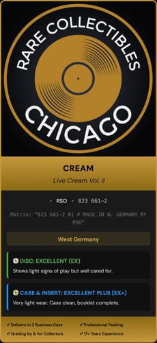 Cream – Live Cream Vol. II [GERMAN PRESS]