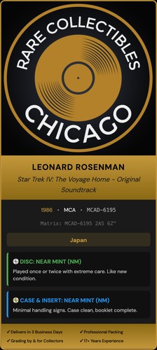 Leonard Rosenman – Star Trek IV The Voyage Home Soundtrack [JAPAN TARGET ERA]
