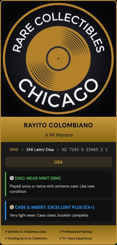 Rayito Colombiano – A Mi Manera [ORIGINAL USA PRESS]