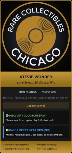 Stevie Wonder – Love Songs 20 Classic Hits [JAPAN PRESS]
