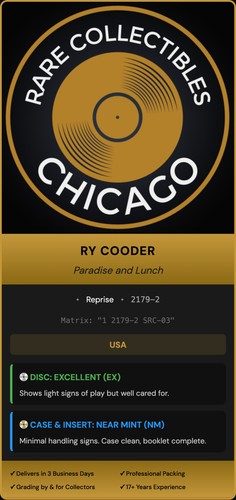 Ry Cooder – Paradise and Lunch