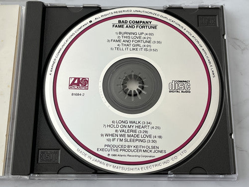 Bad Company – Fame And Fortune (1986) [JAPAN PRESS]