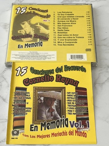 Cornelio Reyna – 15 Canciones Del Recuerdo Vol. 1 [ORIGINAL USA PRESS]