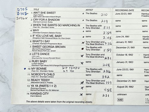 The Beatles – The Early Tapes [GERMAN PRESS]
