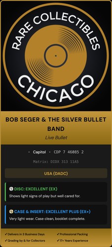 Bob Seger & The Silver Bullet Band – Live Bullet [DADC PRESS]