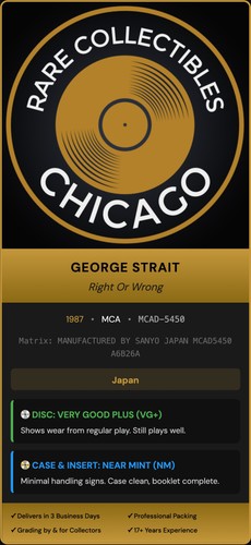 George Strait – Right Or Wrong [JAPAN TARGET ERA]
