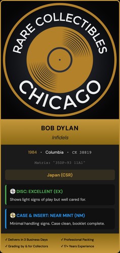 Bob Dylan – Infidels (1984) [JAPAN PRESS]