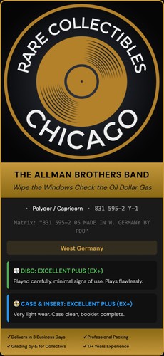The Allman Brothers Band – Wipe The Windows Check The Oil Dollar Gas [GERMAN PRESS]