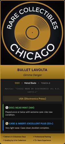 Bullet LaVolta – Gimme Danger (EP) (1990)