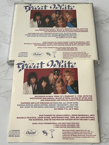 Great White – Live at the Ritz (Promo) [ORIGINAL USA PRESS]