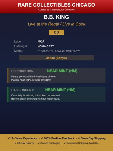 B.B. King – Live at the Regal / Live in Cook County Jail [JAPAN PRESS]