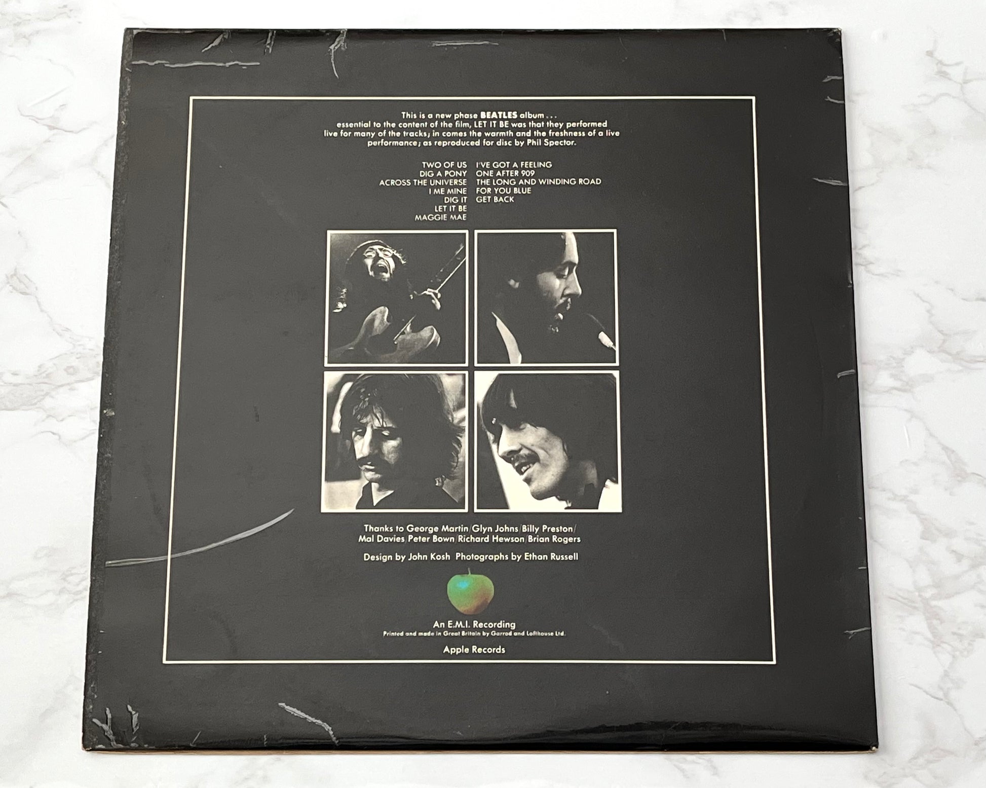 Beatles Let It Be LP ORIGINAL 1978 UK WHITE VINYL Apple PCS 7096 Matrix YEX-773
