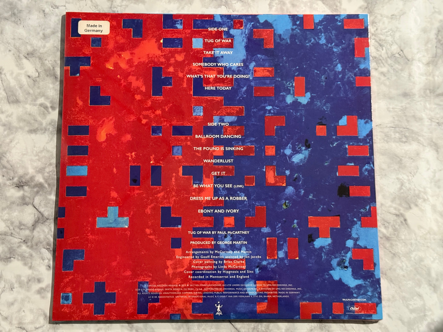 Paul McCartney Tug Of War LP SEALED! BLUE VINYL 2017 LIMITED 180gm Abbey Road