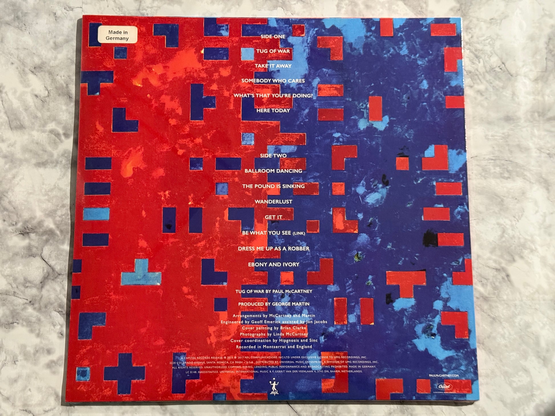 Paul McCartney Tug Of War LP SEALED! BLUE VINYL 2017 LIMITED 180gm Abbey Road