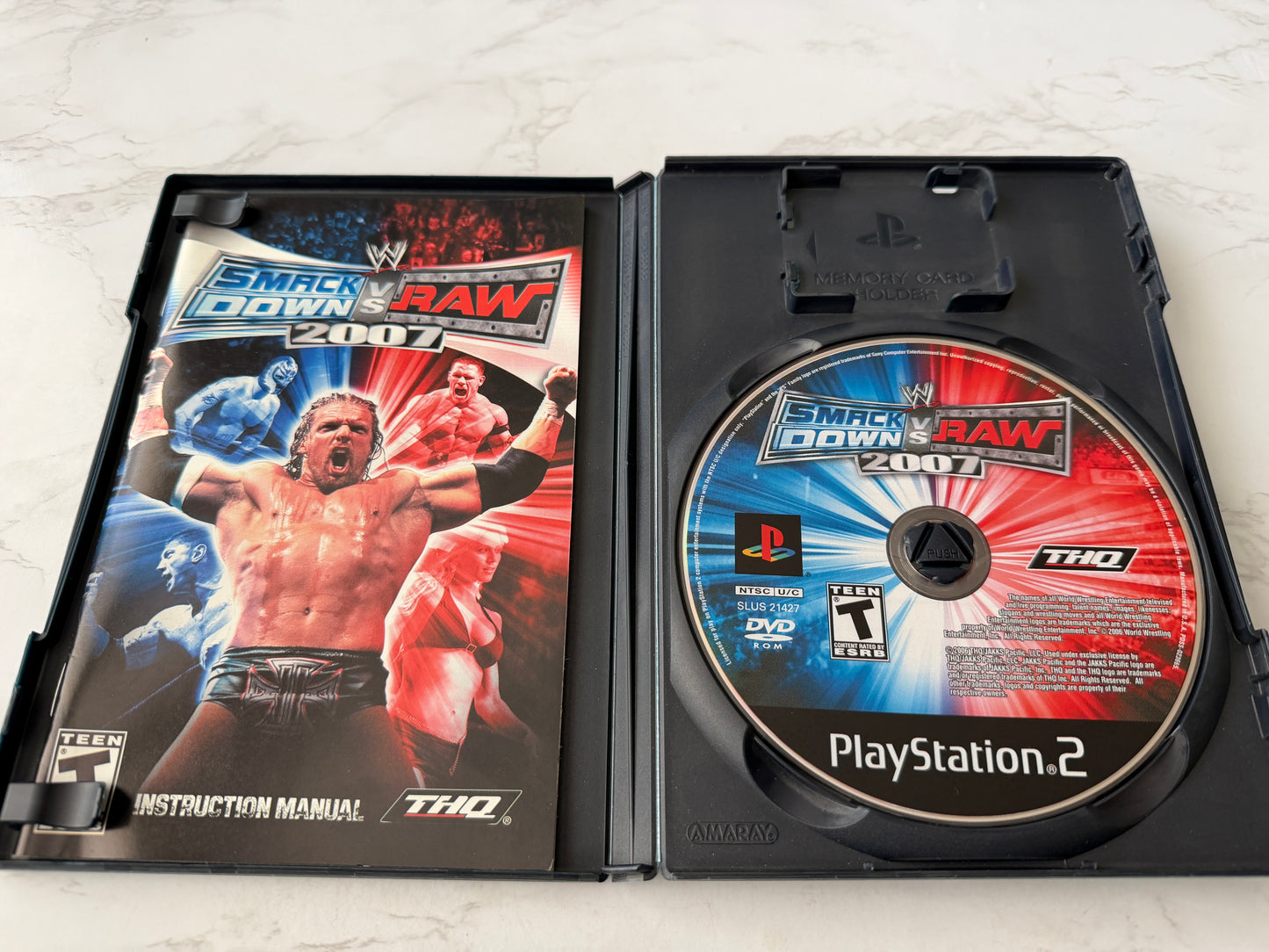 WWE SmackDown vs Raw 2007 PS2 CIB Complete w/Manual THQ Black Label