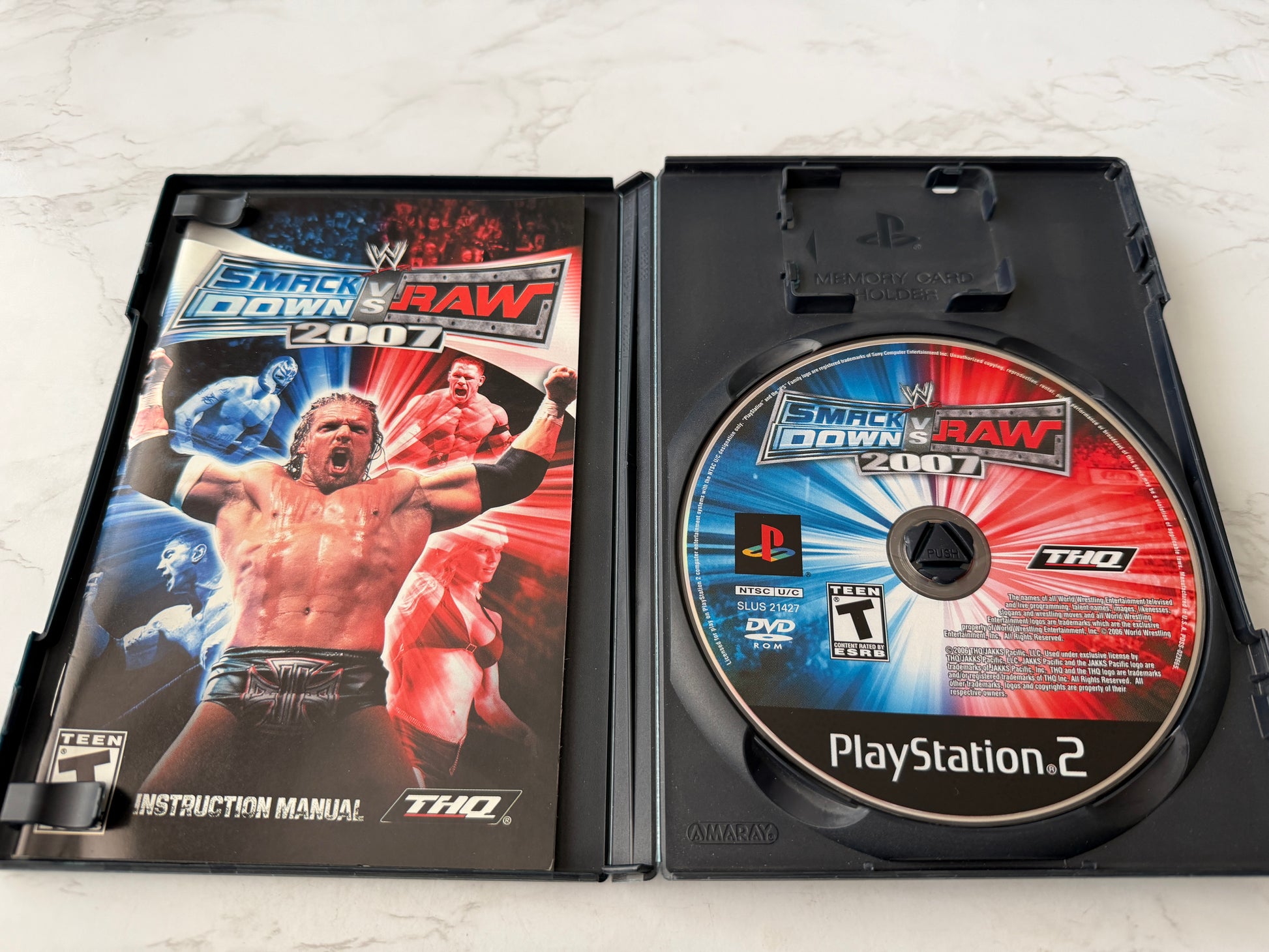 WWE SmackDown vs Raw 2007 PS2 CIB Complete w/Manual THQ Black Label