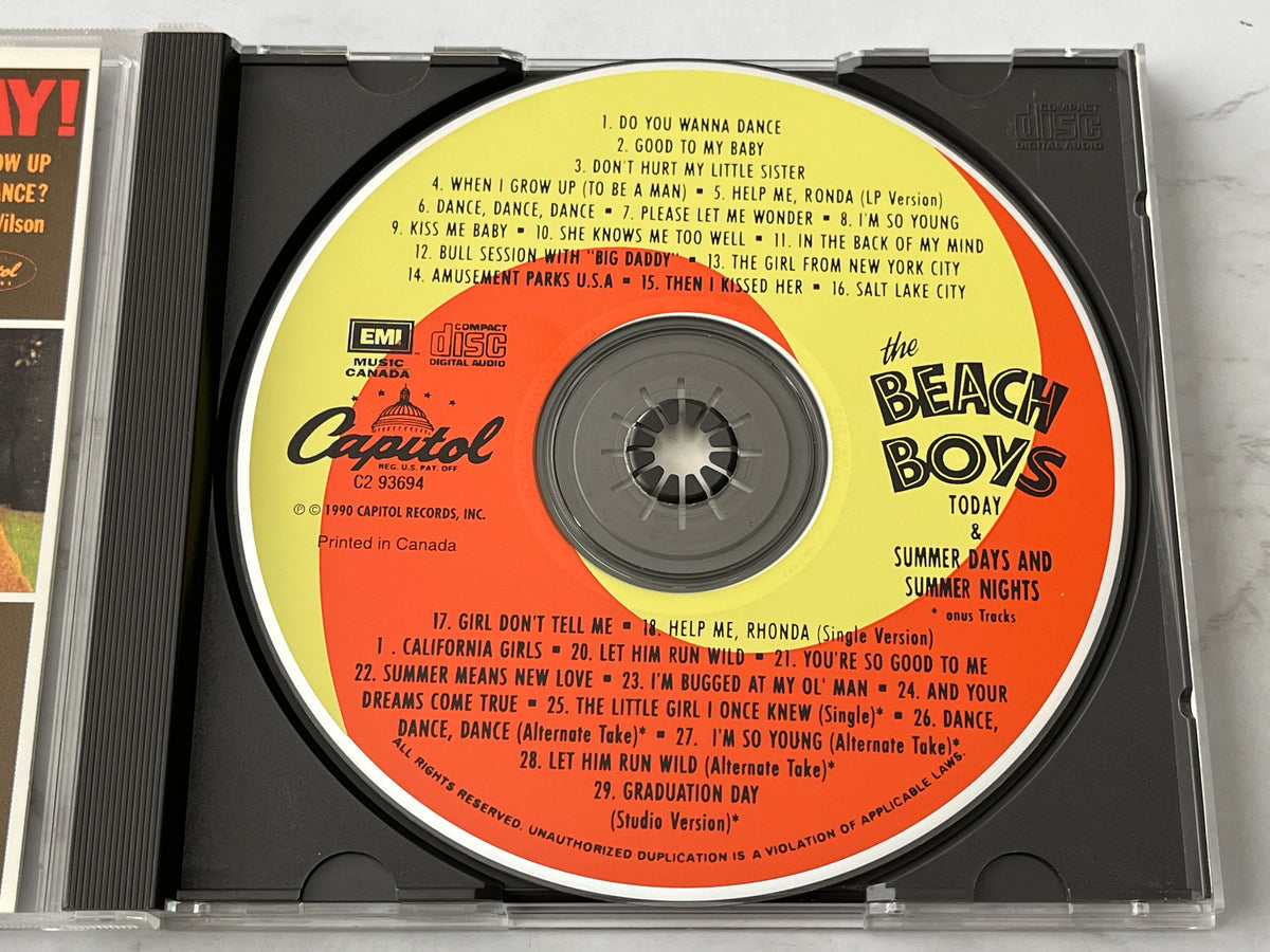 The Beach Boys – Today! / Summer Days (And Summer Nights!!) (2 Albums on 1 (1990) [CANADA PRESS]