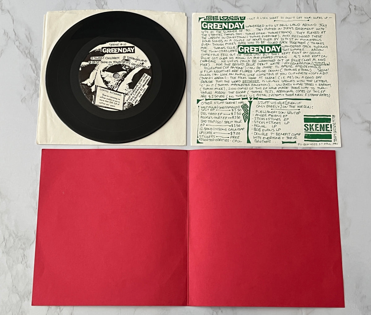 Green Day Sweet Children 7" EP 1990 COMPLETE w/Insert! SKENE! 10 EXTREMELY RARE!