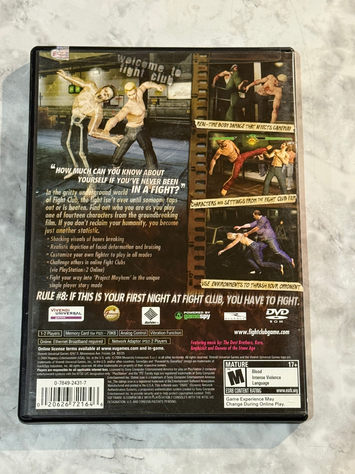 Fight Club PS2 CIB Complete w/Manual Vivendi 2004 Movie Tie-In Tyler Durden
