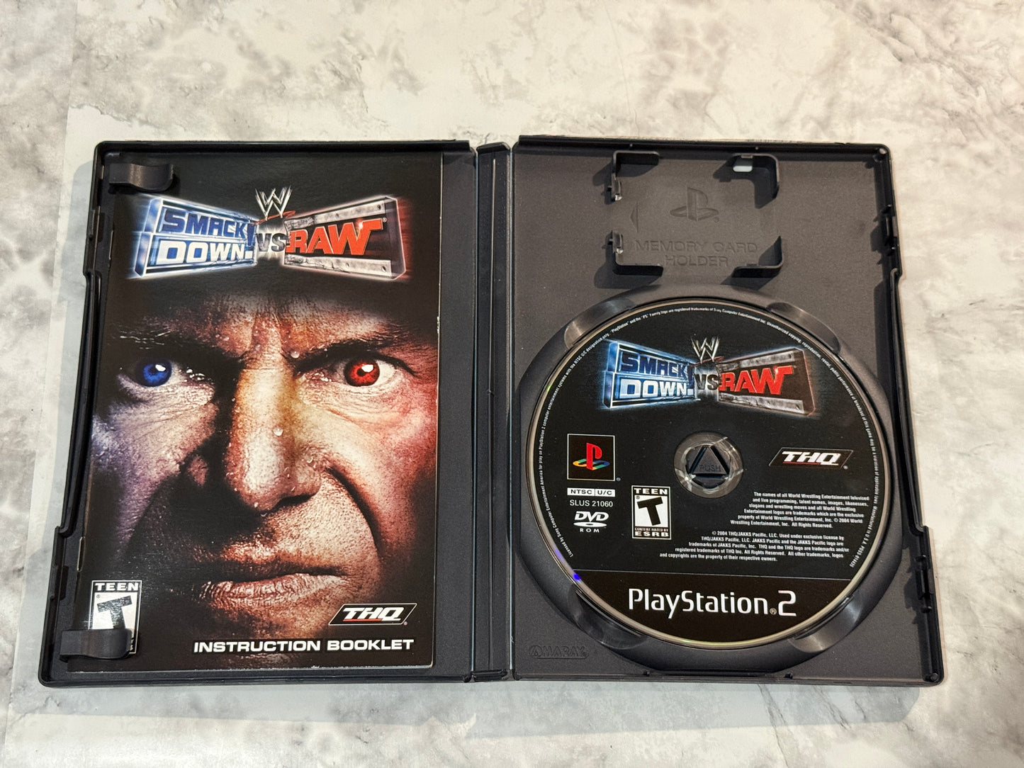 WWE SmackDown vs Raw PS2 2004 CIB Complete w/Manual THQ First In Series