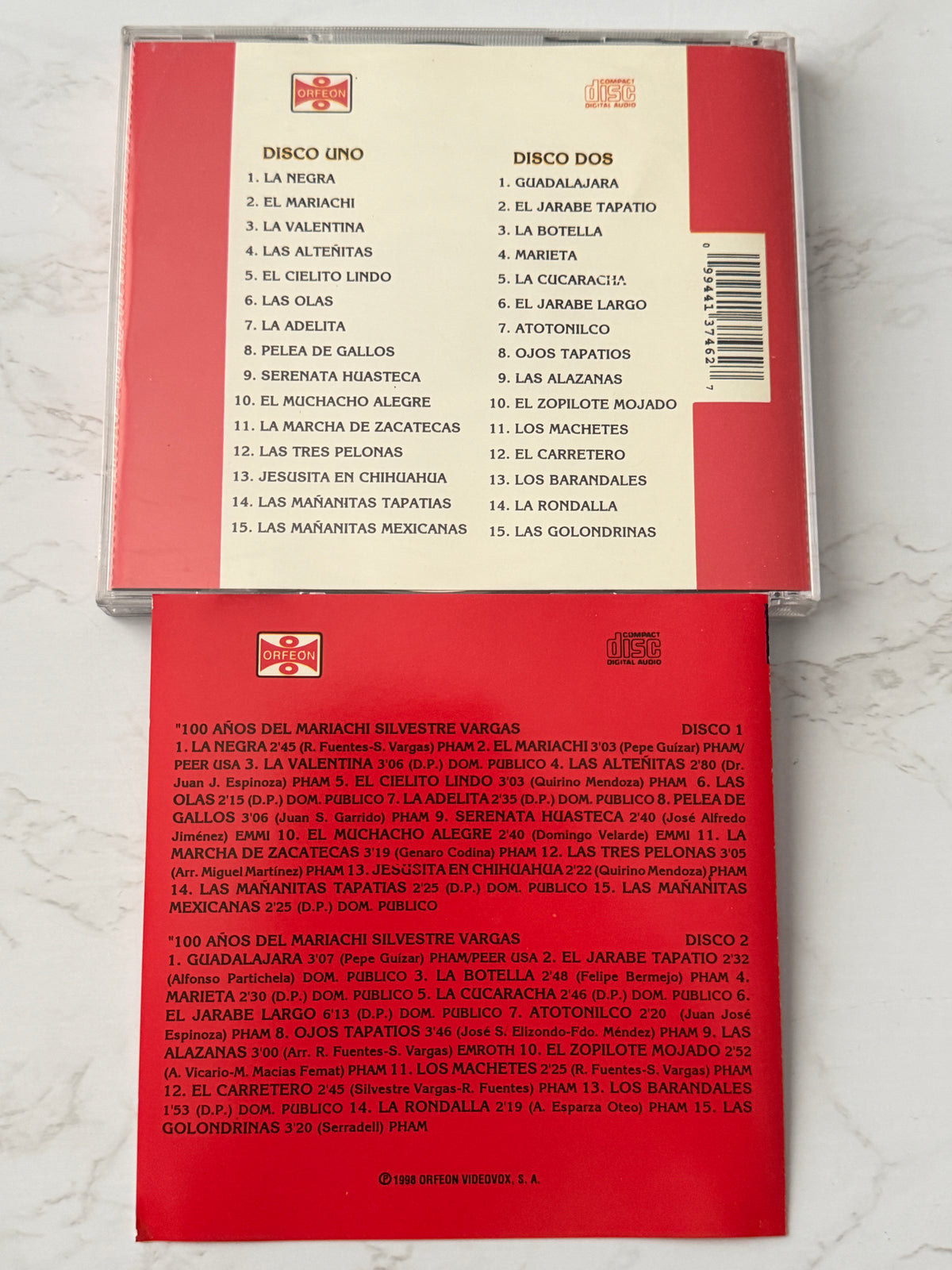 Mariachi Silvestre Vargas – 100 Anos Del Mariachi - Serie 30 Exitos (2-CD Set) (1998)