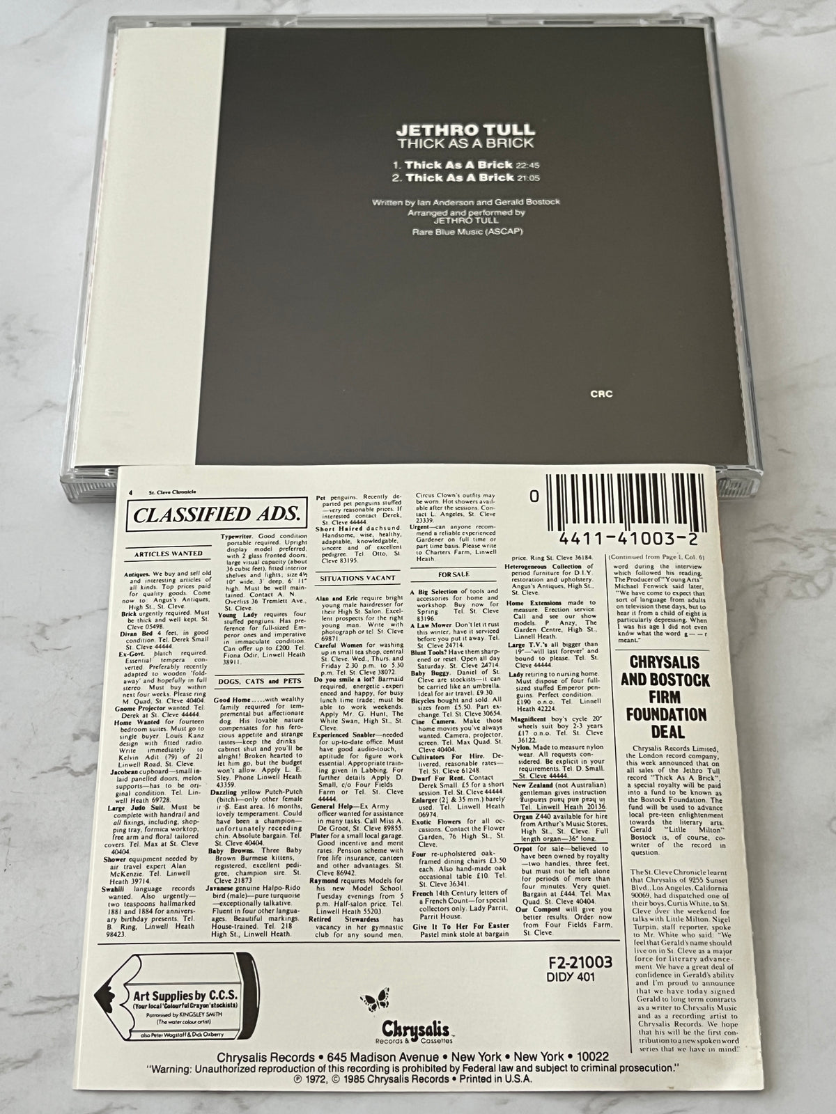 Jethro Tull – Thick As A Brick