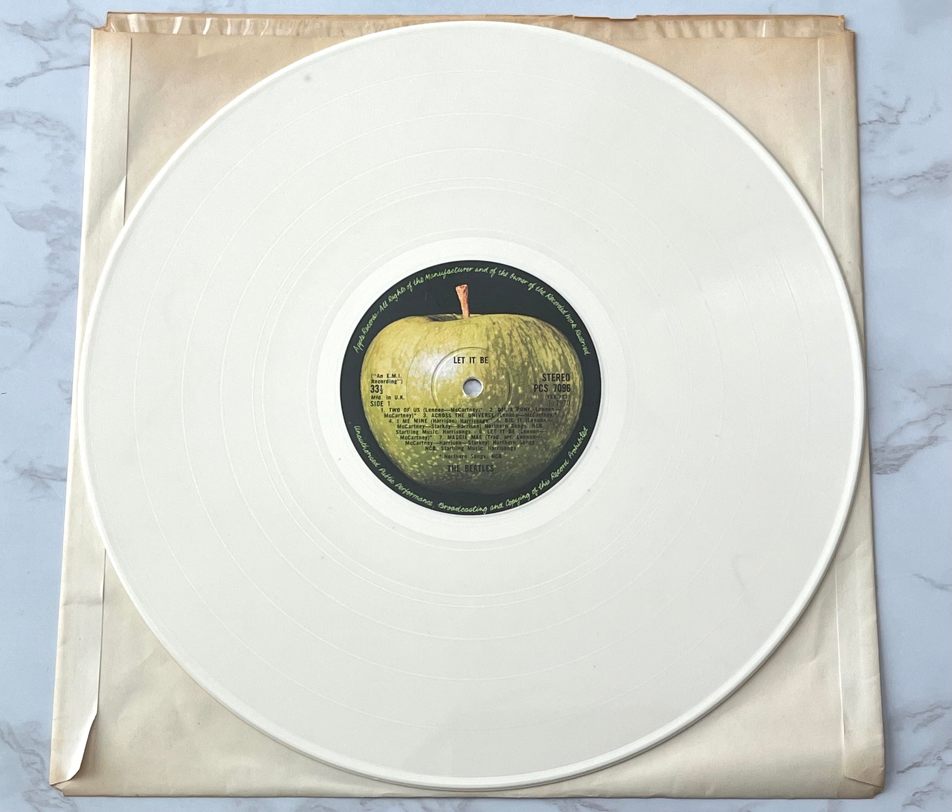 Beatles Let It Be LP ORIGINAL 1978 UK WHITE VINYL Apple PCS 7096 Matrix YEX-773