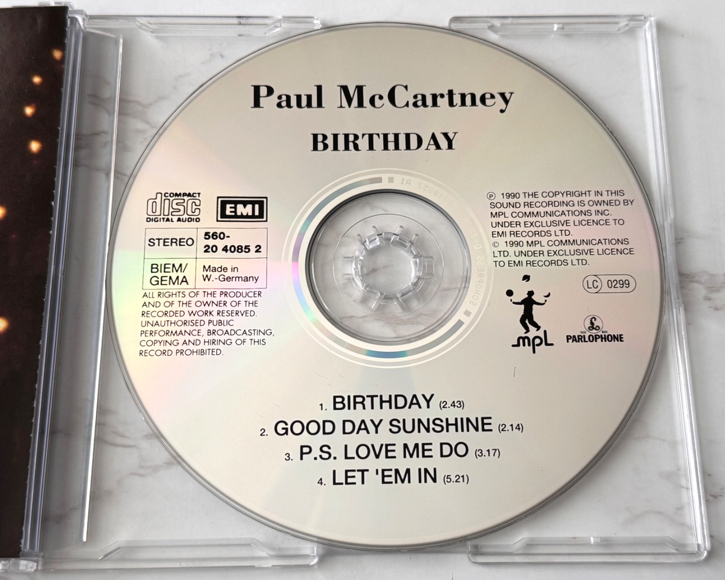Paul McCartney – Birthday (Maxi Single) (1990) [GERMAN PRESS]