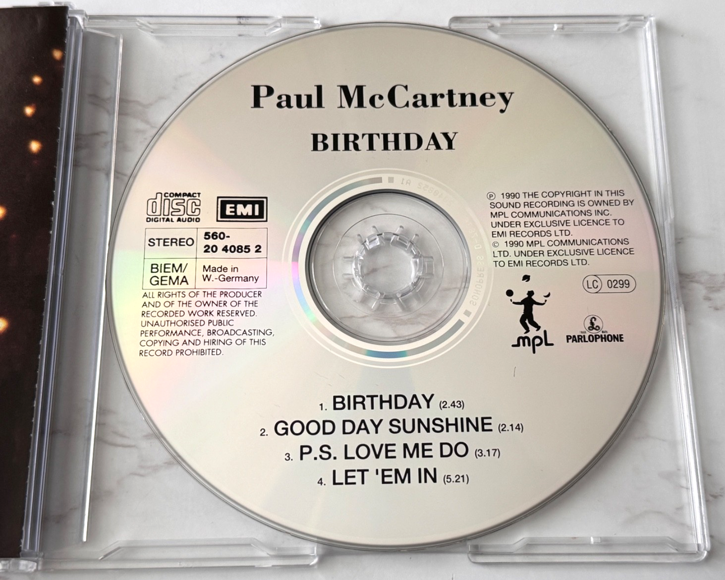 Paul McCartney – Birthday (Maxi Single) (1990) [GERMAN PRESS]