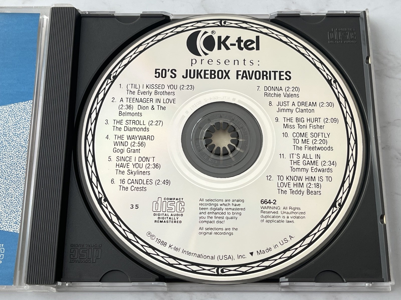 Ritchie Valens, The Everly Brothers, Various, The Crests, The Diamonds – 50's Jukebox Favorites (1988)