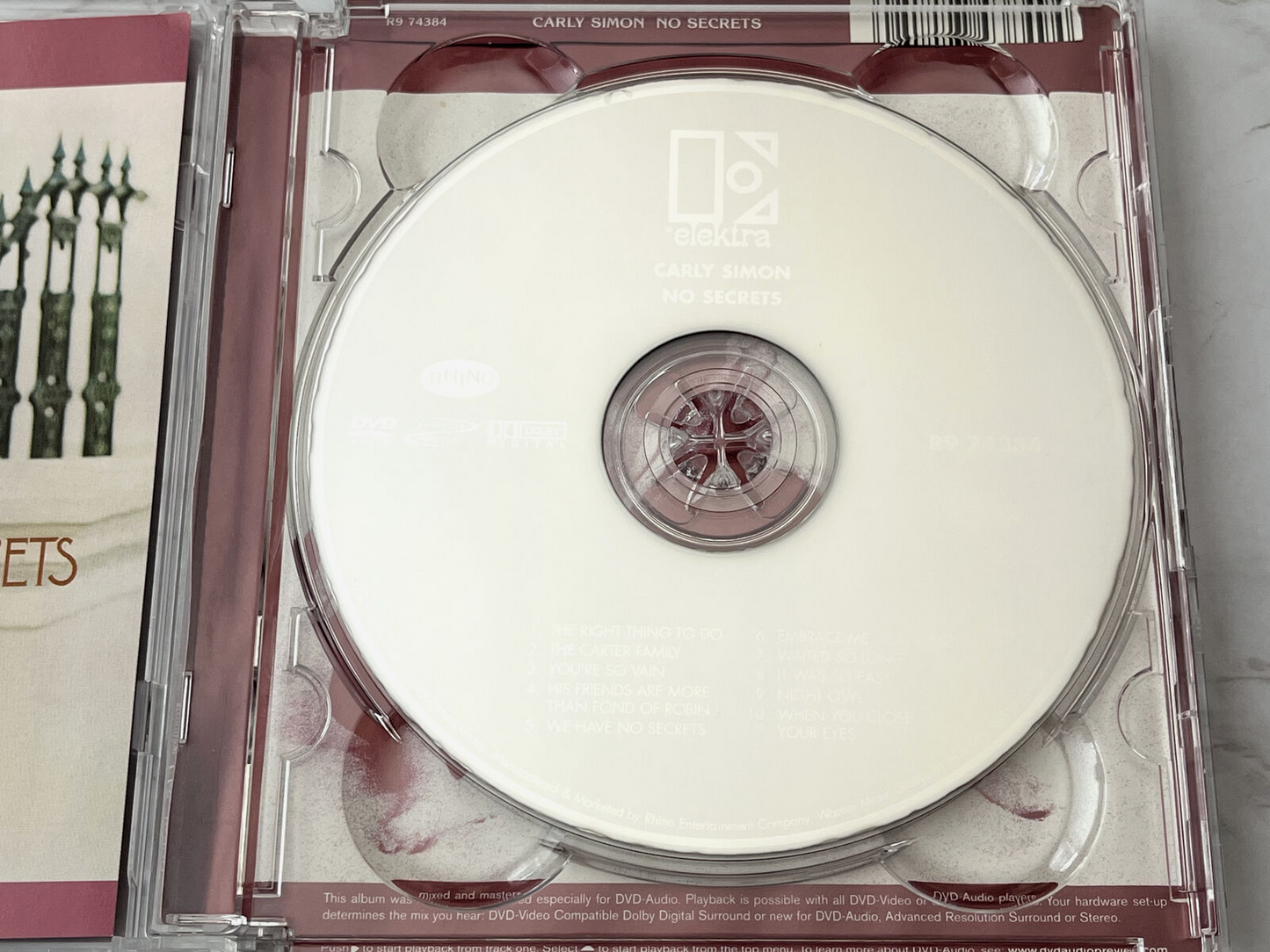 Carly Simon – No Secrets DVD 2001 Elektra/Rhino R9 74384 You're So Vain (2001)