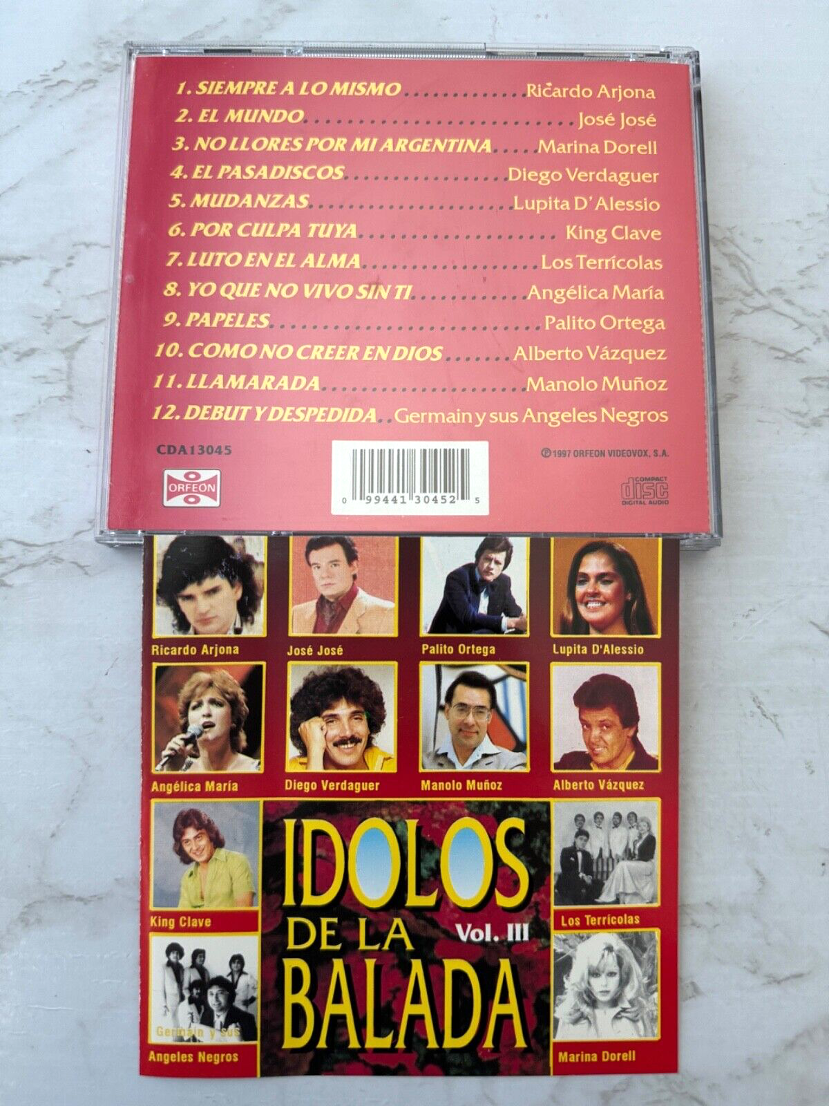 Angelica Maria, Jose Jose, Ricardo Arjona, Various – Idolos De La Balada Vol. III (1997)