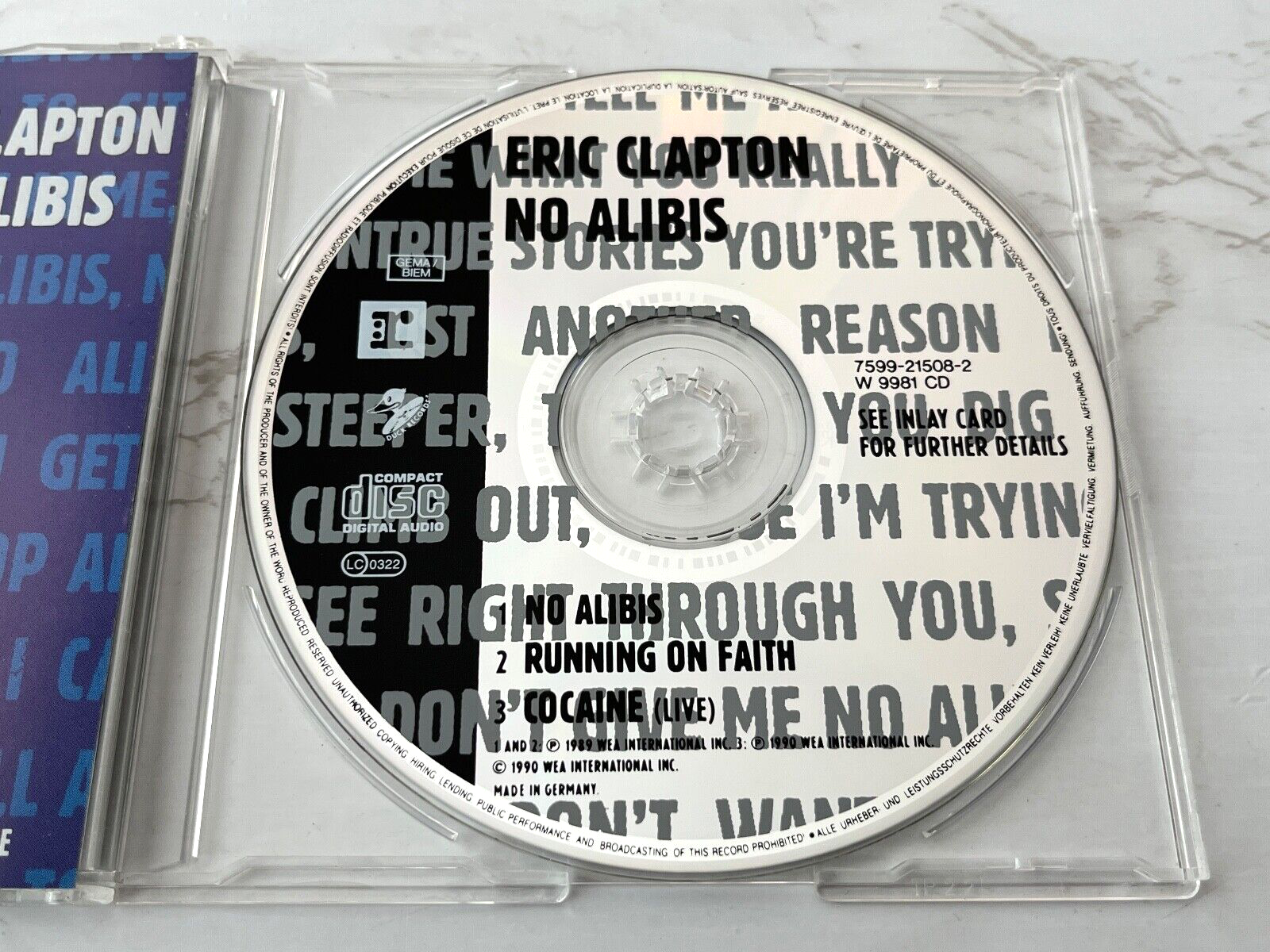 Eric Clapton – No Alibis (1990) [GERMAN PRESS]