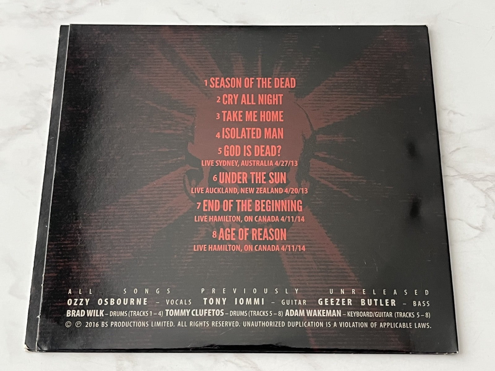 Ozzy Osbourne – Black Sabbath The End (Digipak) (2016)