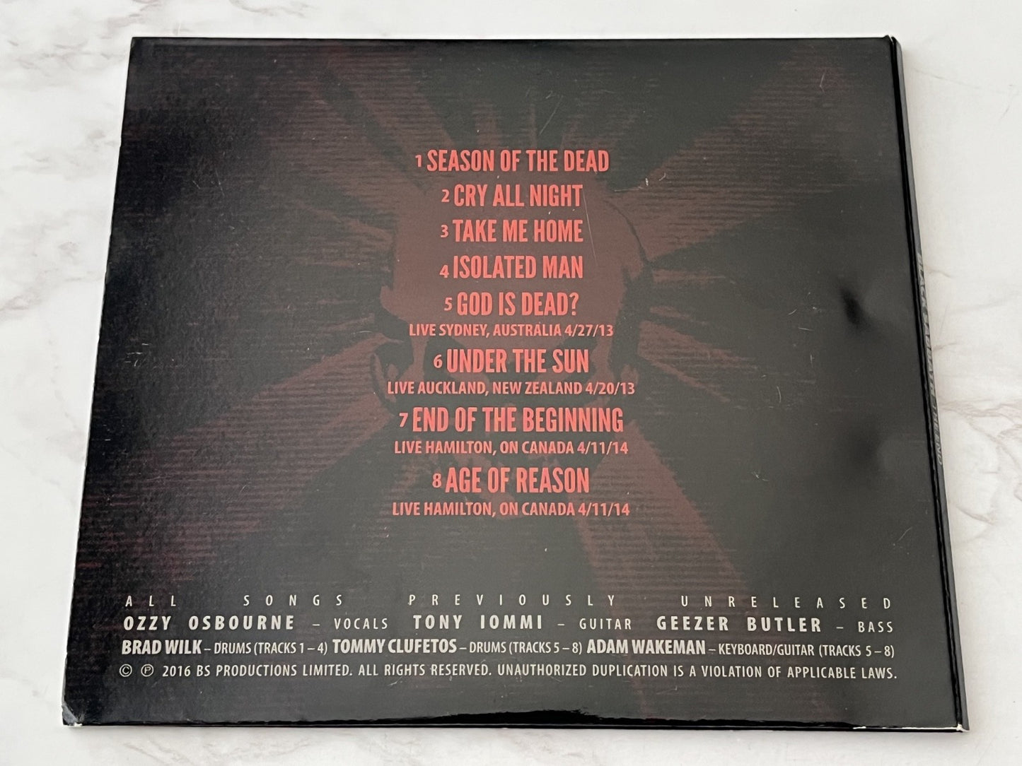 Ozzy Osbourne – Black Sabbath The End (Digipak) (2016)