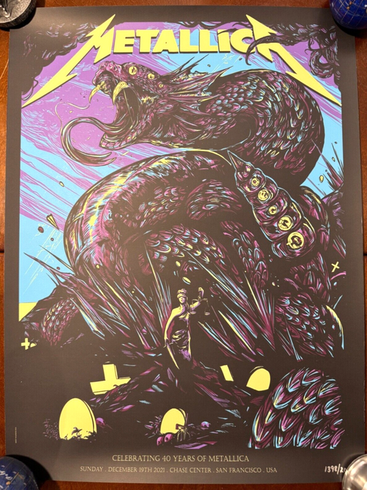 Metallica 40th ANNIVERSARY POSTER WOLFSKULLJACK🔥SAN FRANCISCO 🚨1398/2000🚨