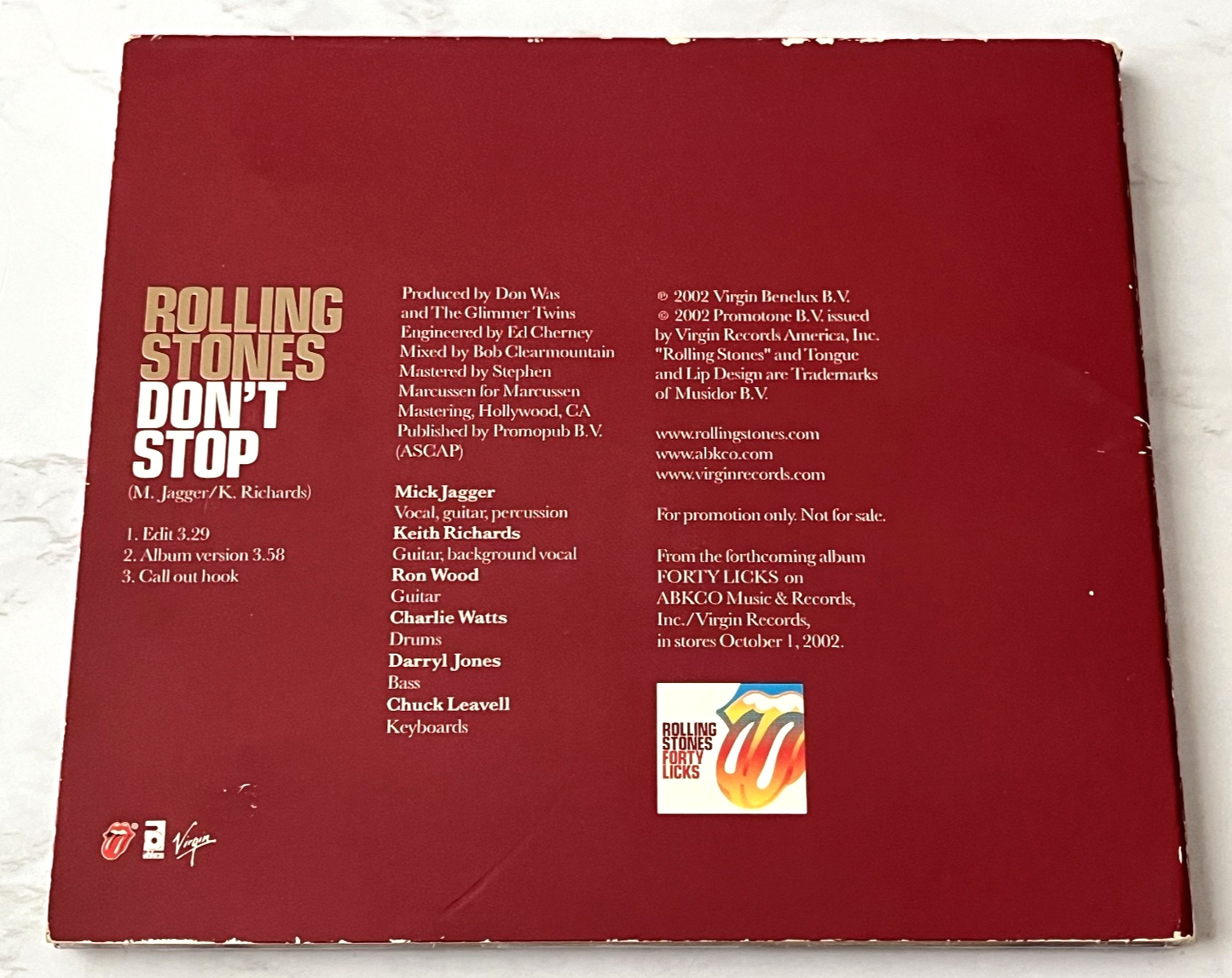 The Rolling Stones – Don't Stop (Digipak) (2002)