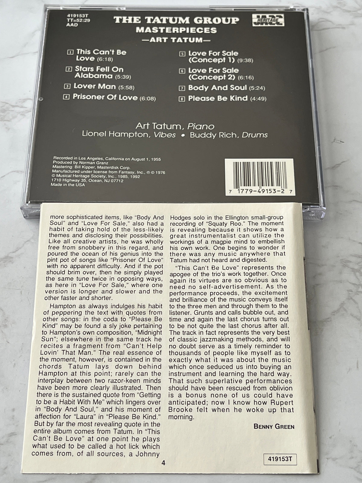 Art Tatum – The Tatum Group Masterpieces (1992)