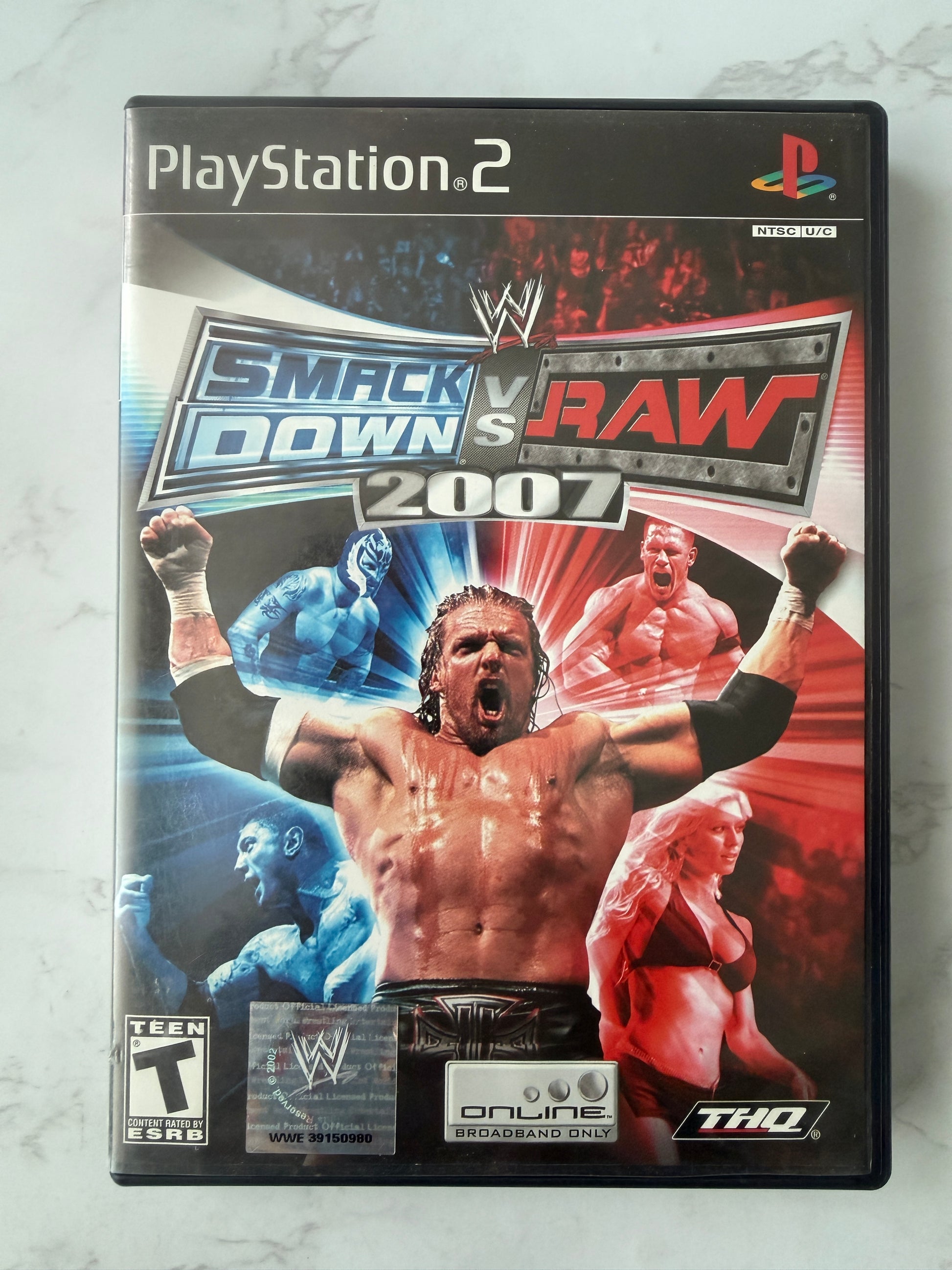 WWE SmackDown vs Raw 2007 PS2 CIB Complete w/Manual THQ Black Label