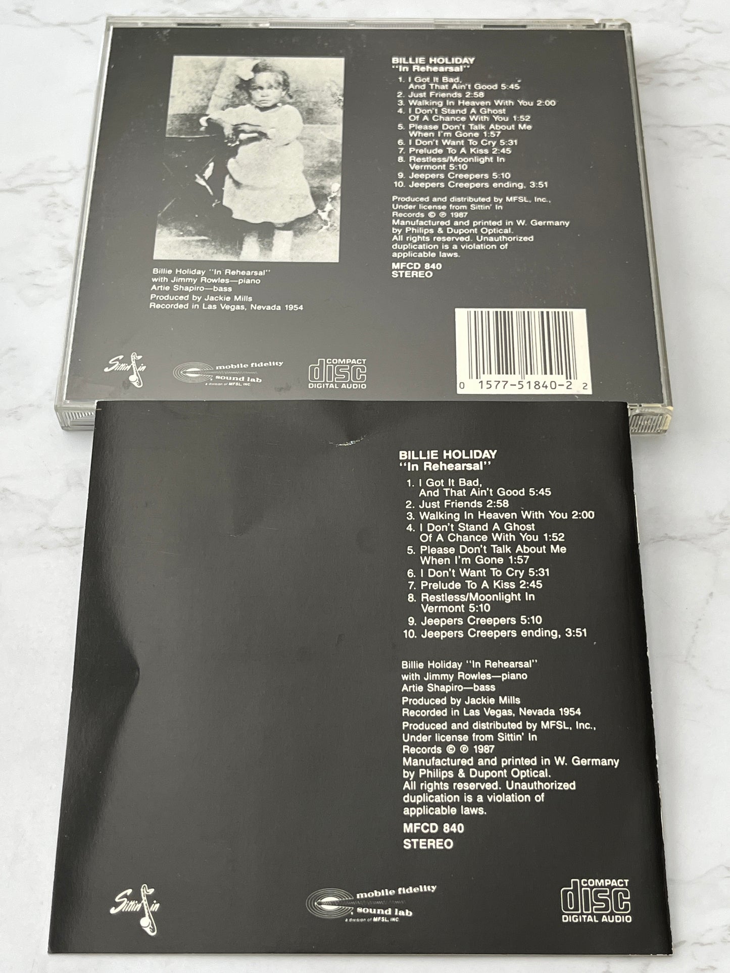 Billie Holiday – In Rehearsal (MFSL Original Master Recording) (MFSL) (1987) [W GERMANY TARGET ERA]