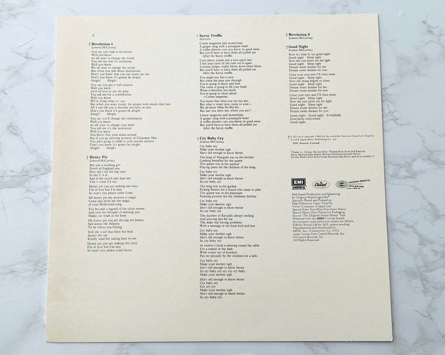 Beatles White Album 2 LP MFSL JAPAN PRESS COMPLETE! Mobile Fidelity MFSL 2-072