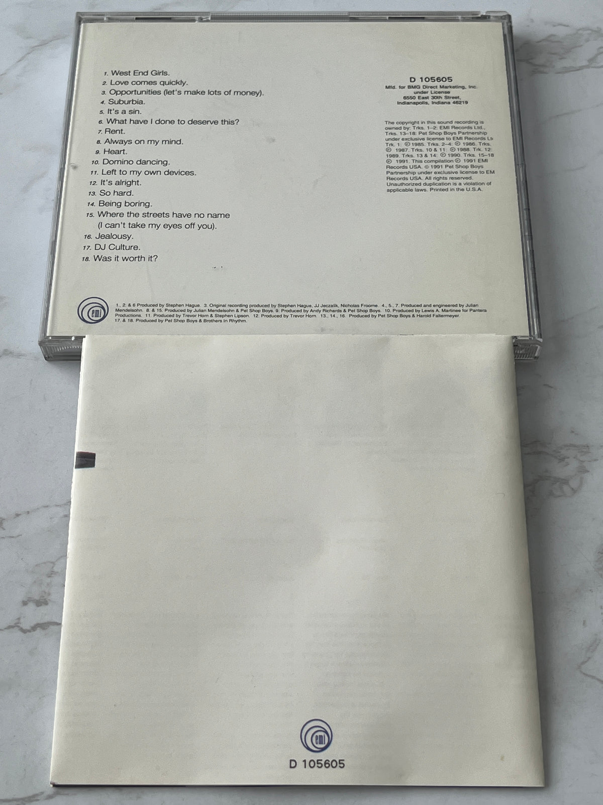 Pet Shop Boys – Discography - The Complete Singles Collection (1991)