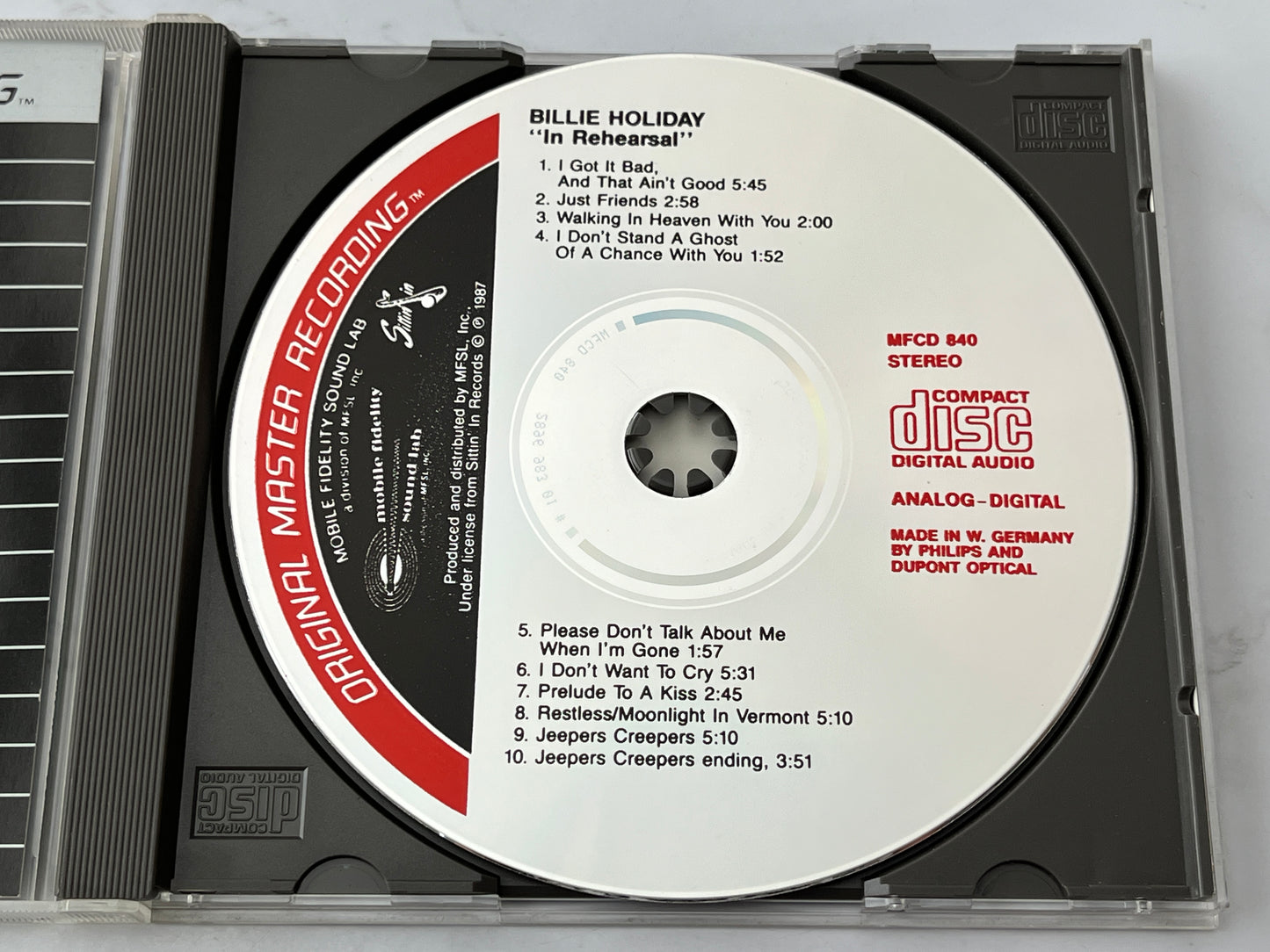 Billie Holiday – In Rehearsal (MFSL Original Master Recording) (MFSL) (1987) [W GERMANY TARGET ERA]