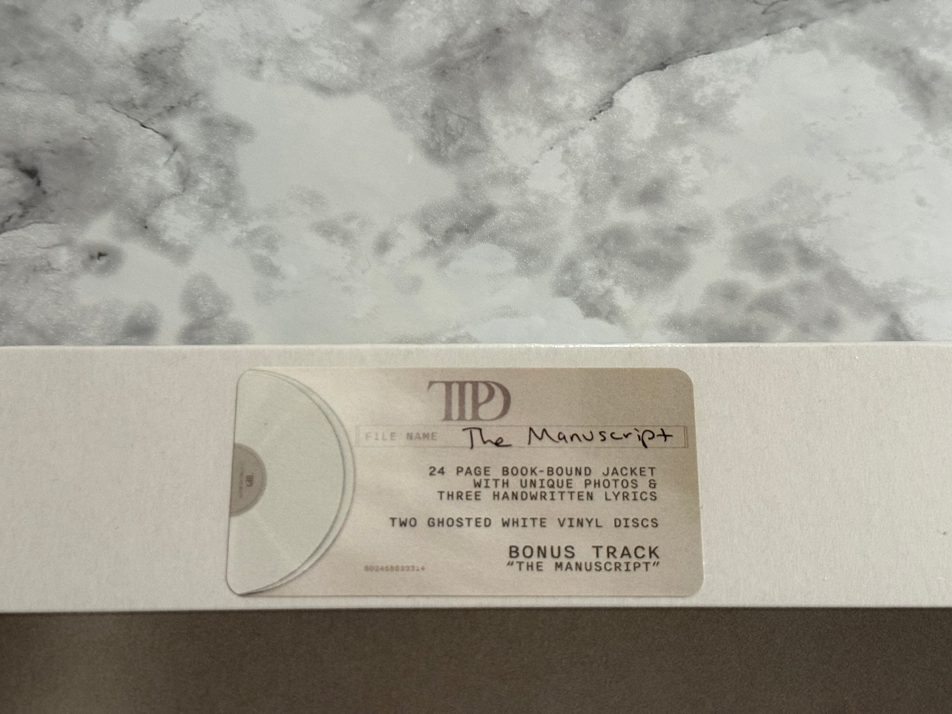 Taylor Swift Tortured Poets Department Manuscript 2 LP SEALED! White Ghost Vinyl